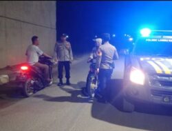 Antisipasi Kejahatan, Polsek Lambu Kibang Gencar Laksanakan Patroli Malam Hari