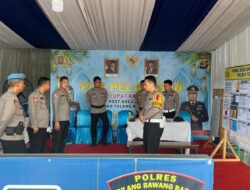 Kabag Ops Bersama PJU Polres Tulang Bawang Barat Kunjungan Pos Pam exit Tol Lambu Kibang dan Pos Yan Rest Area 215 Trans Tol Sumatera Operasi Ketupat Krakatau 2025