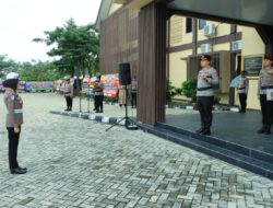 Kapolres Tulang Bawang Barat Pimpin Upacara Sertijab Kabag Ops, Kasat Samapta, Kasat Intelkam dan Kapolsek Lambu Kibang