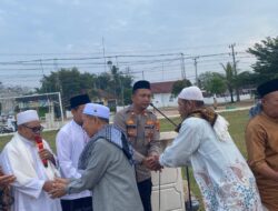 Kapolsek Lambu Kibang Menjadi Khatib Sholat Idul Adha 1446 H / 2025 di Lapangan Merdeka