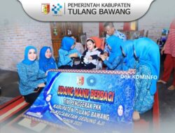 Ketua TP PKK Tulang Bawang dan Ketua DWP Laksanakan Monitoring TP PKK Kecamatan Gedung Aji