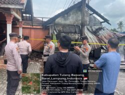 Gerak Cepat Pamapta Polres Tulang Bawang Barat Datangi TKP Kebakaran di Kelurahan Panaragan Jaya