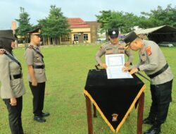 Kapolres Tulang Bawang Barat Pimpin Upacara Serah Terima Jabatan Kasat Lantas