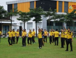 Gelorakan Hidup Sehat, Polres Tulang Bawang Tunjukkan Soliditas Lewat Senam Aerobik Bersama