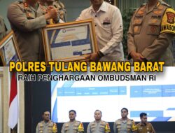 Polres Tulang Bawang Barat Terima Penghargaan dari Ombudsman RI atas Pelayanan Publik