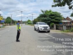 Jaga Ketertiban Lalu Lintas, Sat Lantas Polres Tulang Bawang Barat Lakukan Pam Rawan Siang