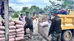 Kodim 0426 TB Laksanakan Penurunan Material Pembangunan Jembatan Gantung Printis Garuda