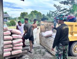 Kodim 0426 TB Laksanakan Penurunan Material Pembangunan Jembatan Gantung Printis Garuda