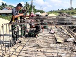 Pembangunan Jembatan Gantung Printis Garuda Memasuki Tahap Perangkaian Besi Tulangan Beton Pondasi Dasar