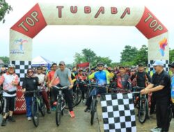 Kapolres Tulang Bawang Barat Ikut Fun Bike Dalam Rangka Peringati Hari Ulang Tahun Kabupaten Tubaba Ke-17
