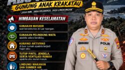 Kapolres Tulang Bawang Barat Imbau Warga Waspada dan Pakai Masker, Abu Anak Krakatau Mulai Menyebar