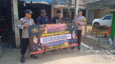 Cegah Karhutla, Polsek Gunung Agung Polres Tulang Bawang Barat Intensifkan Patroli dan Sosialisasi